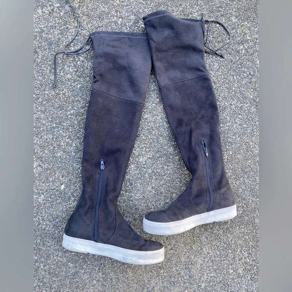 Stuart Weitzman sneaker over the knee suede tall boot Sz 5.5 - Picture 2 of 9